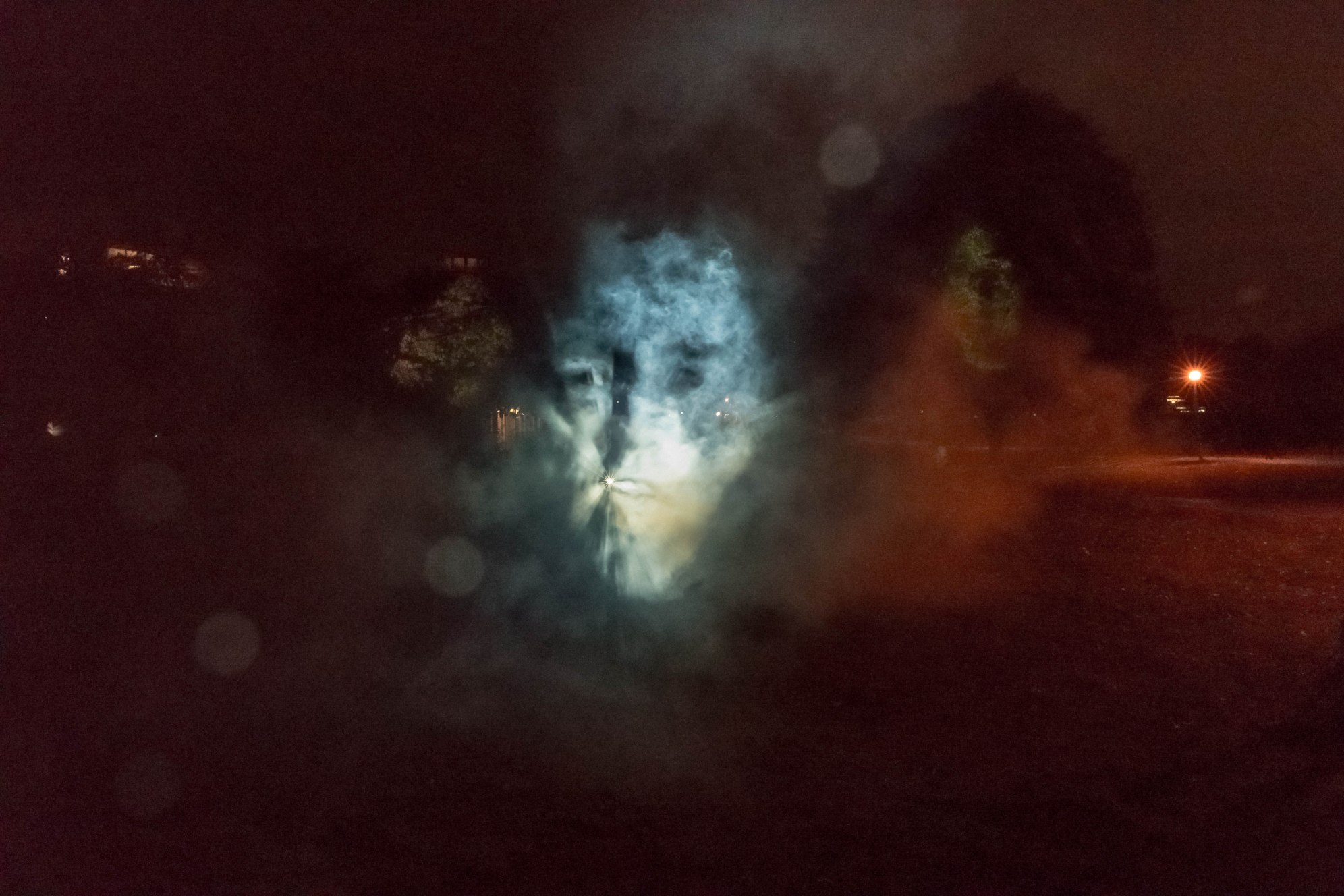 Tony Oursler "The Influence Machine" (2000-2002). Dokumentation från visning. Foto Ingmarie Andersson.