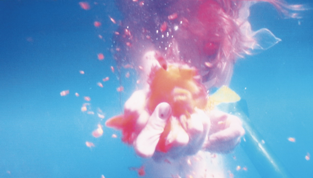 Stillbild från videoverket Tyngdkraft, var min vän av konstnären Pipilotti Rist