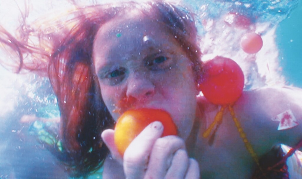 Video still from Gravity be my friend by artist Pipilotti Rist