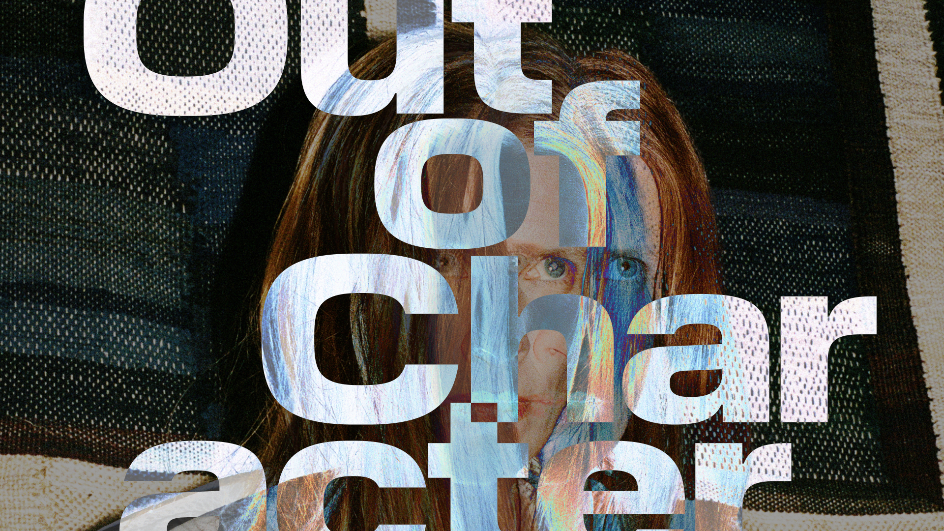 Out of Character in inverted text over portrait of artist Linnéa Sjöberg