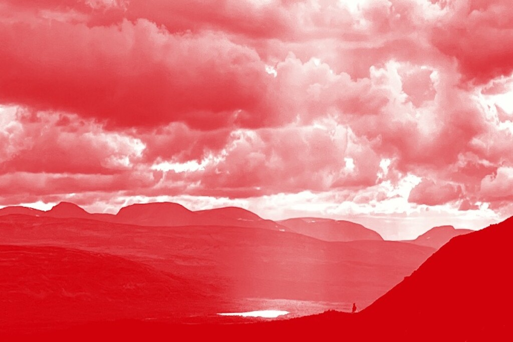 Landscape edited with a red hue